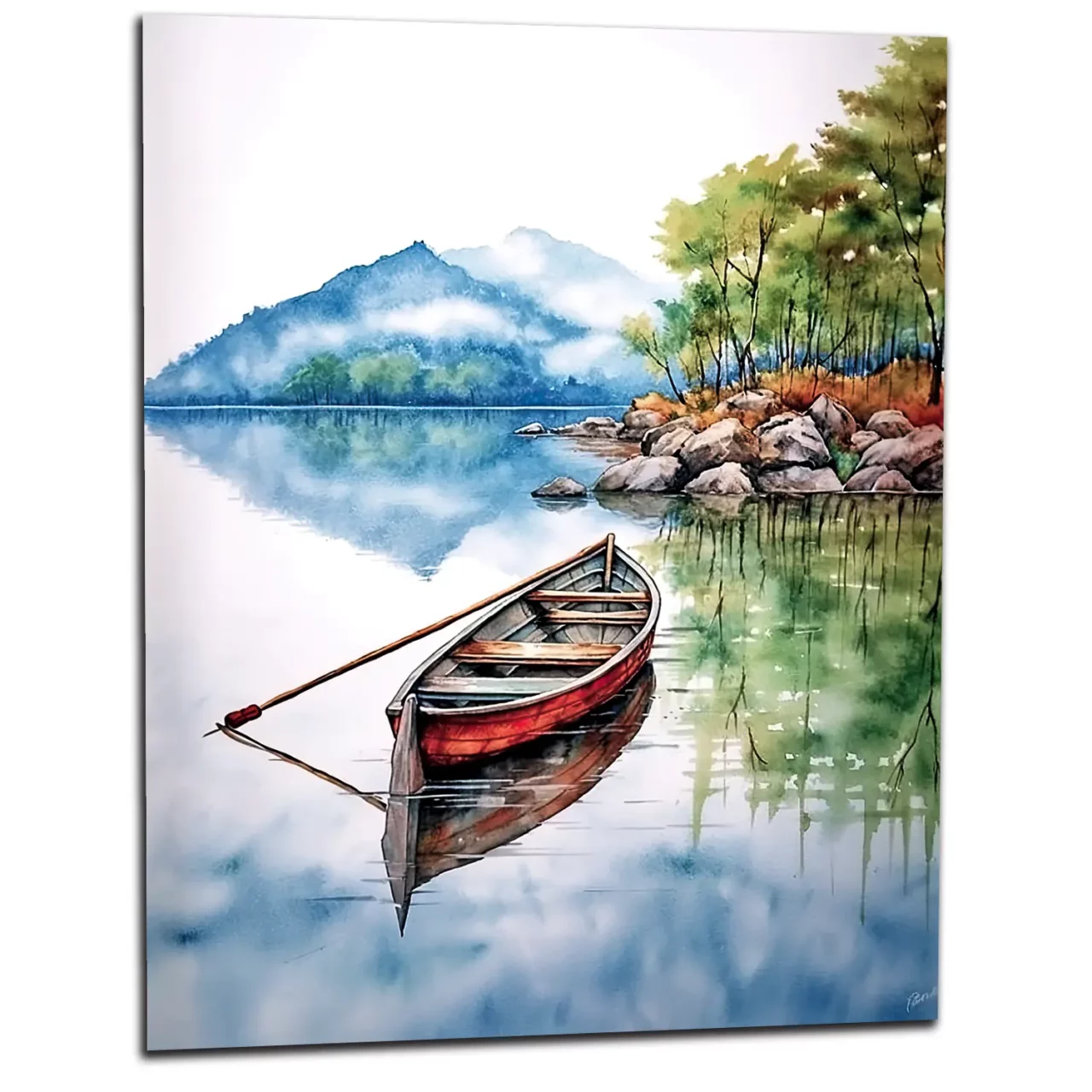 canoe sur lac canadien