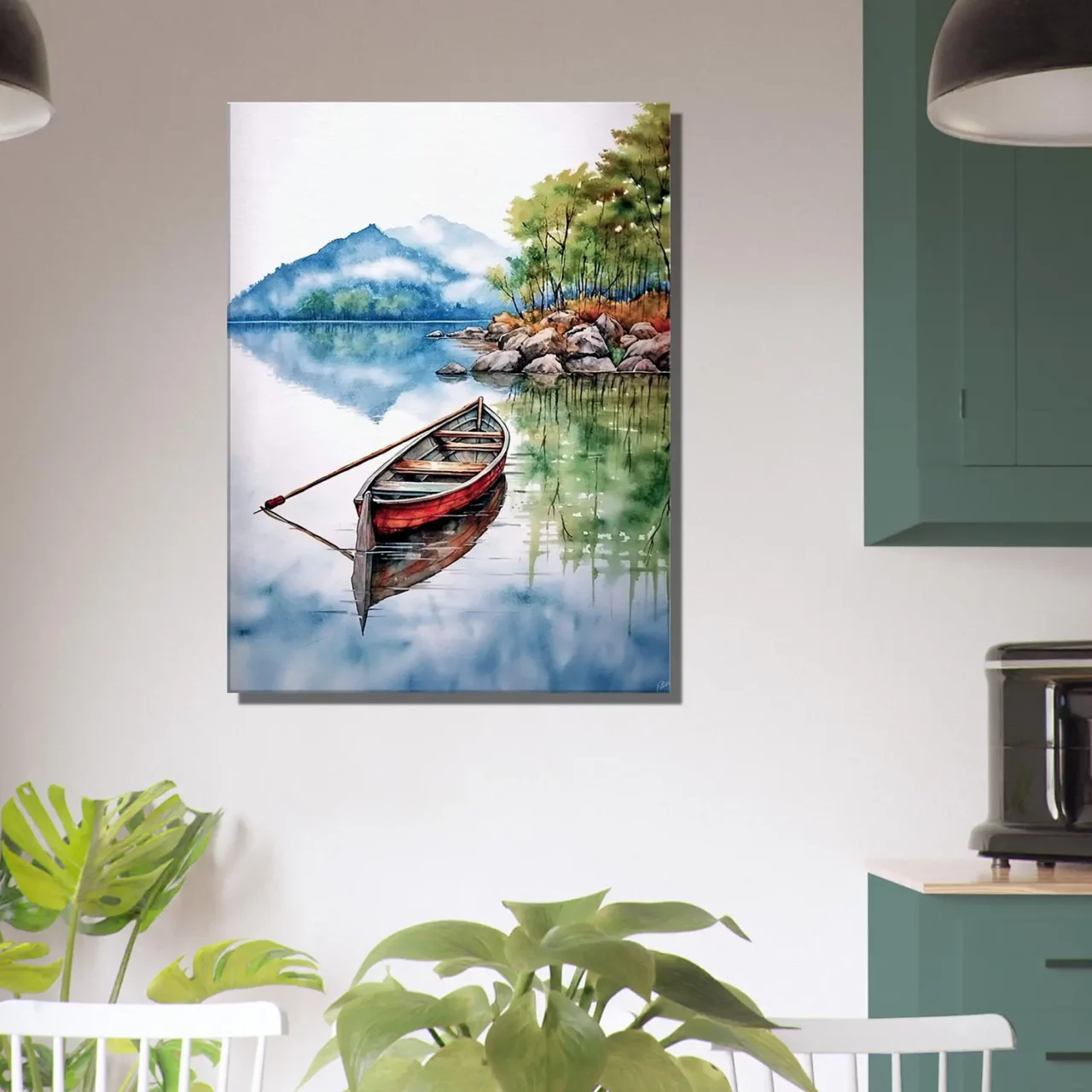 canoe sur lac canadien
