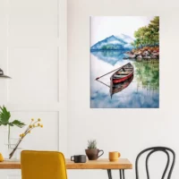 canoe sur lac canadien