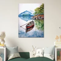 canoe sur lac canadien