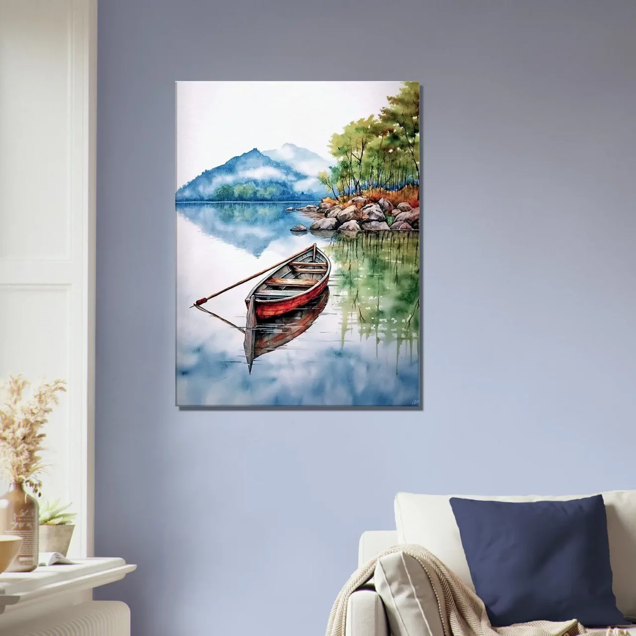 canoe sur lac canadien