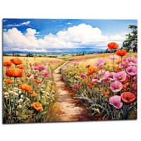 chemin floral dans la campagne