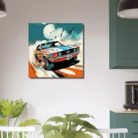ford mustang orange et bleue style bd