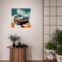 ford mustang orange et bleue style bd