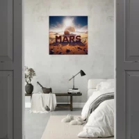 Mars sur Mars, Illustration cadre déco mars sur mars, illustration déco