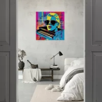 Cadre Pop art Piano, musique et lunettes pop art piano, musique et lunettes