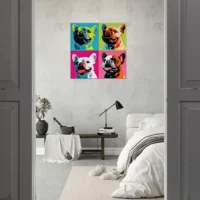 quatre bouledogues pop art