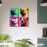quatre bouledogues pop art