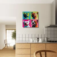 quatre bouledogues pop art