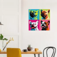 quatre bouledogues pop art