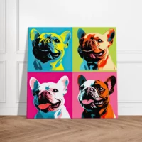quatre bouledogues pop art