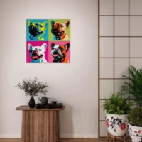 quatre bouledogues pop art
