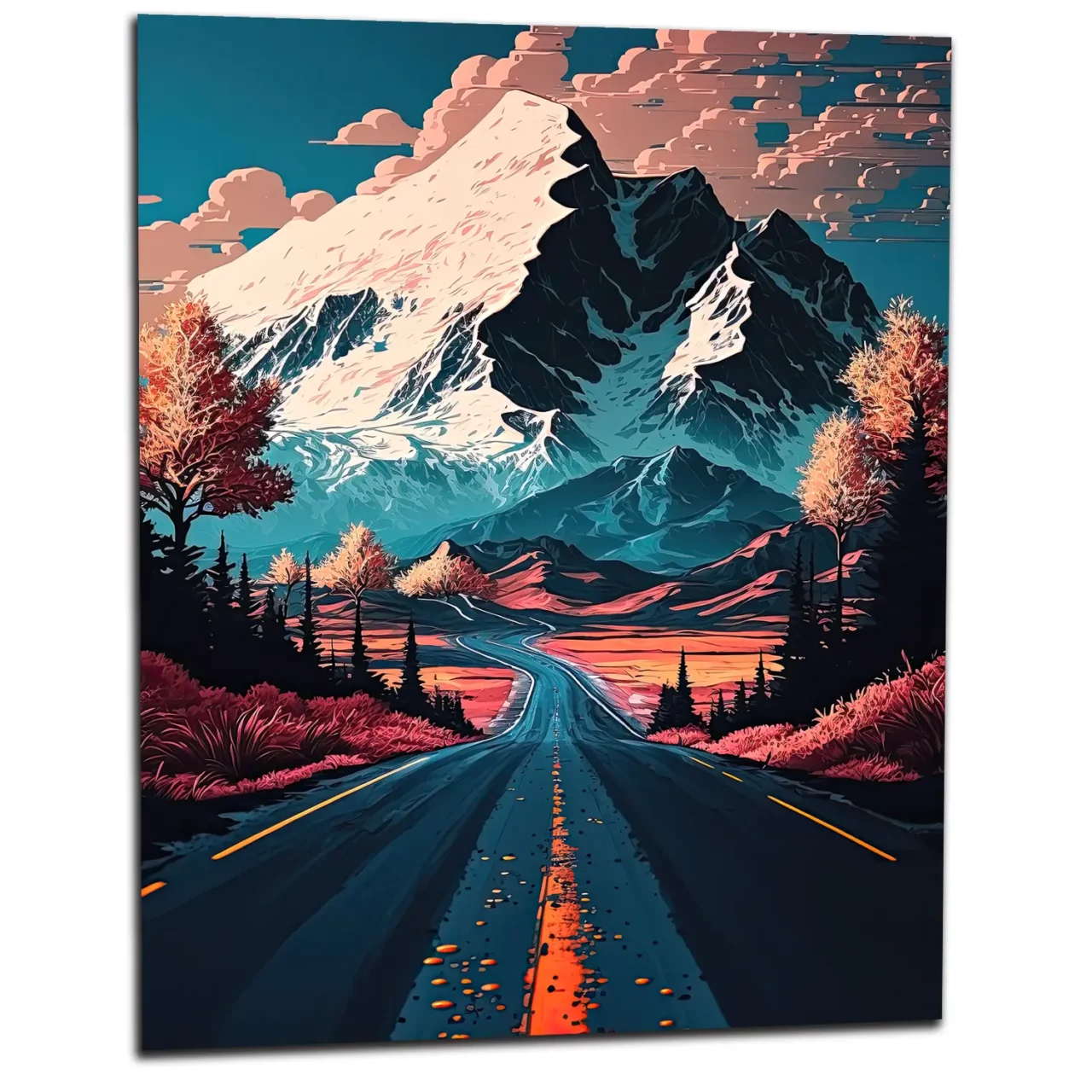 Cadre Route d’automne vers les montagnes route d'automne vers les montagnes
