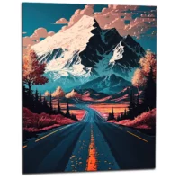 route d'automne vers les montagnes