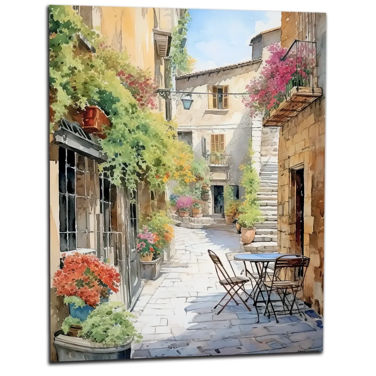 Peinture Ruelle d’un village du Périgord ruelle d'un village du périgord