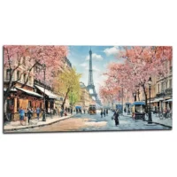 scene printaniere dans une rue de paris