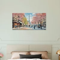 scene printaniere dans une rue de paris