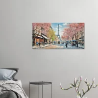scene printaniere dans une rue de paris