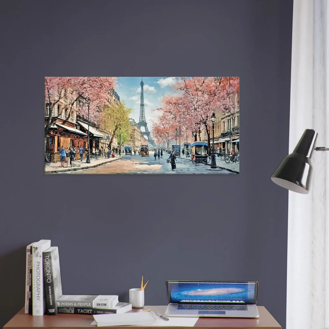 scene printaniere dans une rue de paris