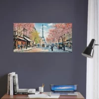 scene printaniere dans une rue de paris