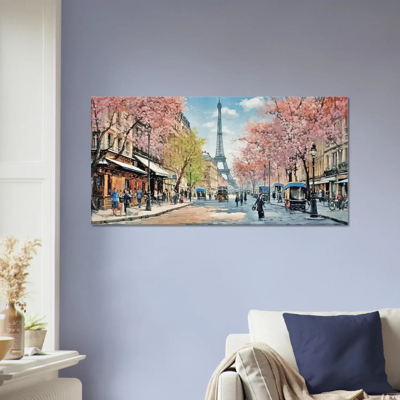 scene printaniere dans une rue de paris