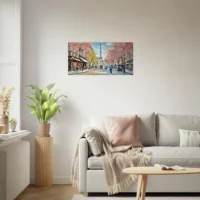 scene printaniere dans une rue de paris