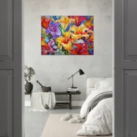 tableau hibiscus colorés