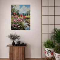 tulipes et paysage des champs