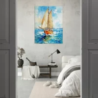 vieux voilier sur l'ocean aquarelle