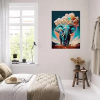 Tableau surréaliste Éléphant bleu géant illustration elephant bleu géant illustration