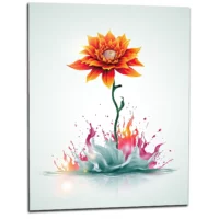 fleur boho abstraite explosion de peinture