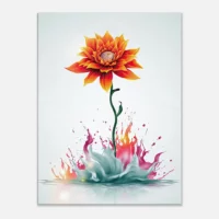 fleur boho abstraite explosion de peinture