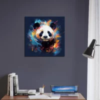 Tableau Mignon Panda peinture sur fond bleu mignon panda peinture sur fond bleu