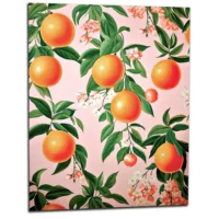 motif oranges et feuilles d'oranger