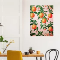 motif oranges et feuilles d'oranger