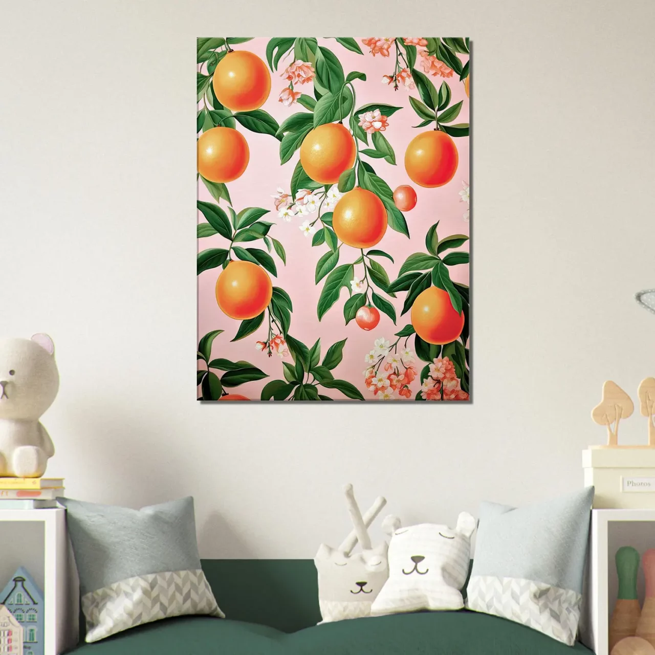 motif oranges et feuilles d'oranger