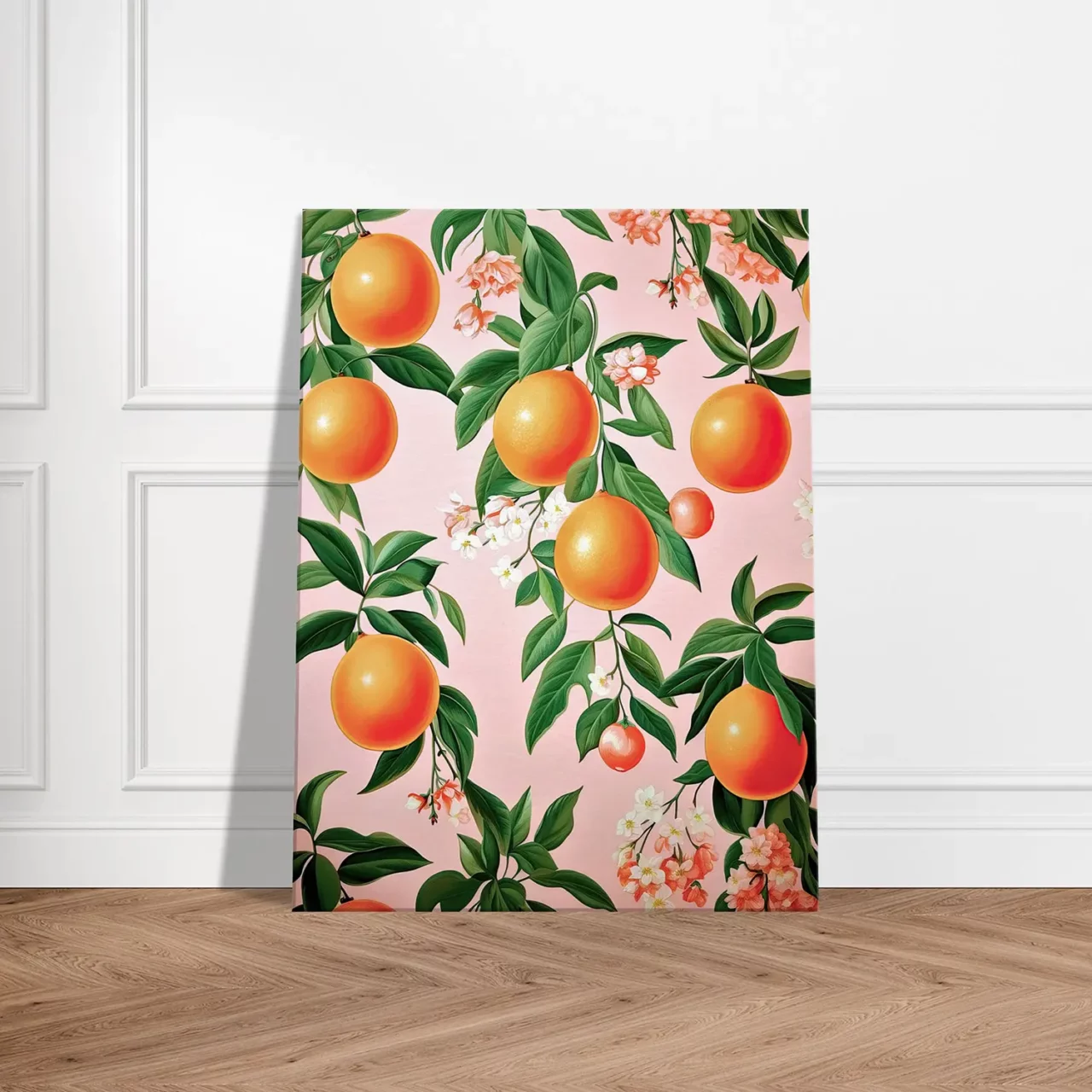 motif oranges et feuilles d'oranger