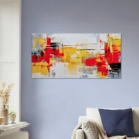 Tableau Peinture abstraite rouge jaune et noir peinture abstraite rouge jaune et noir