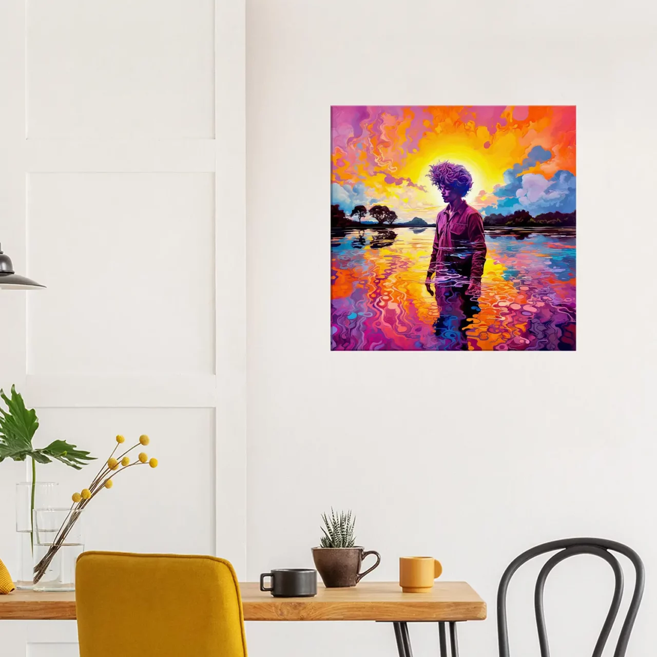 peinture psychédélique dans le lac