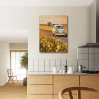 Cadre déco mural Van sur la route des tournesols van sur la route des tournesols