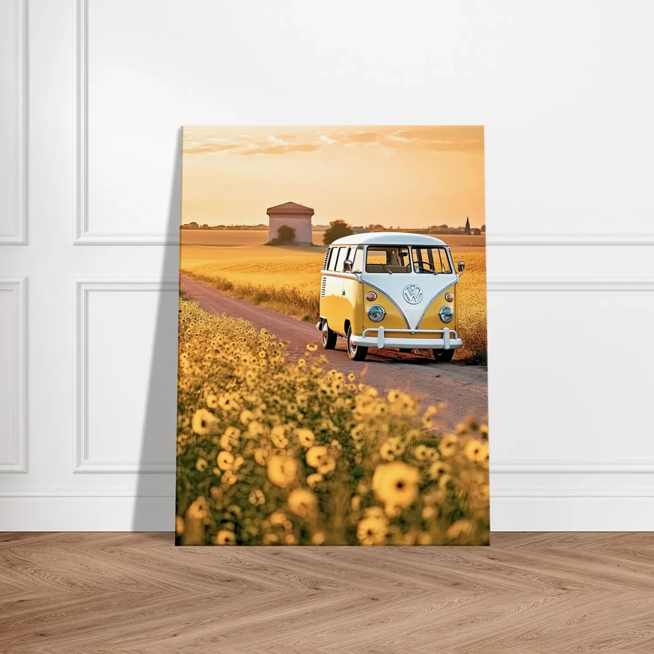 Cadre déco mural Van sur la route des tournesols van sur la route des tournesols