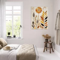 Cadre Art boho feuilles couleurs d’automne art boho feuilles couleurs d'automne