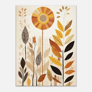 Cadre Art boho feuilles couleurs d'automne