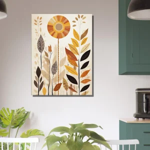 Cadre Art boho feuilles couleurs d'automne