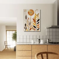 Cadre Art boho feuilles couleurs d’automne art boho feuilles couleurs d'automne