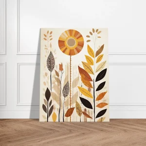 Cadre Art boho feuilles couleurs d'automne