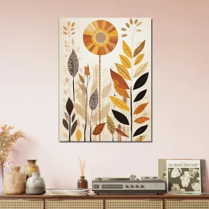 Cadre Art boho feuilles couleurs d'automne