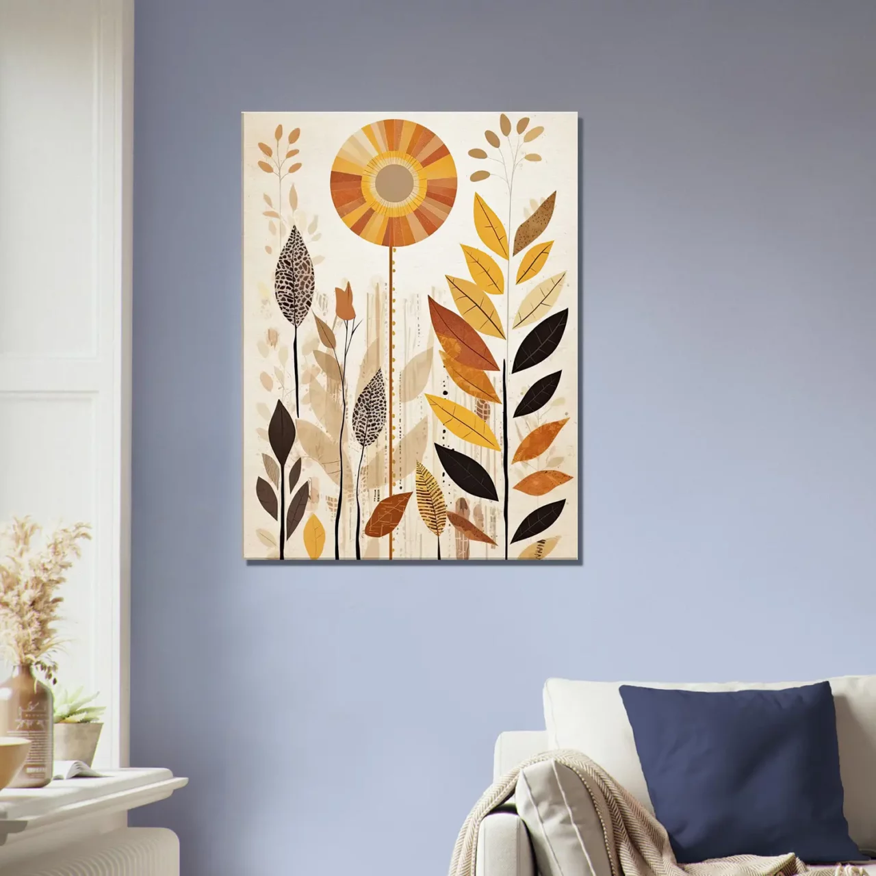 Cadre Art boho feuilles couleurs d’automne art boho feuilles couleurs d'automne
