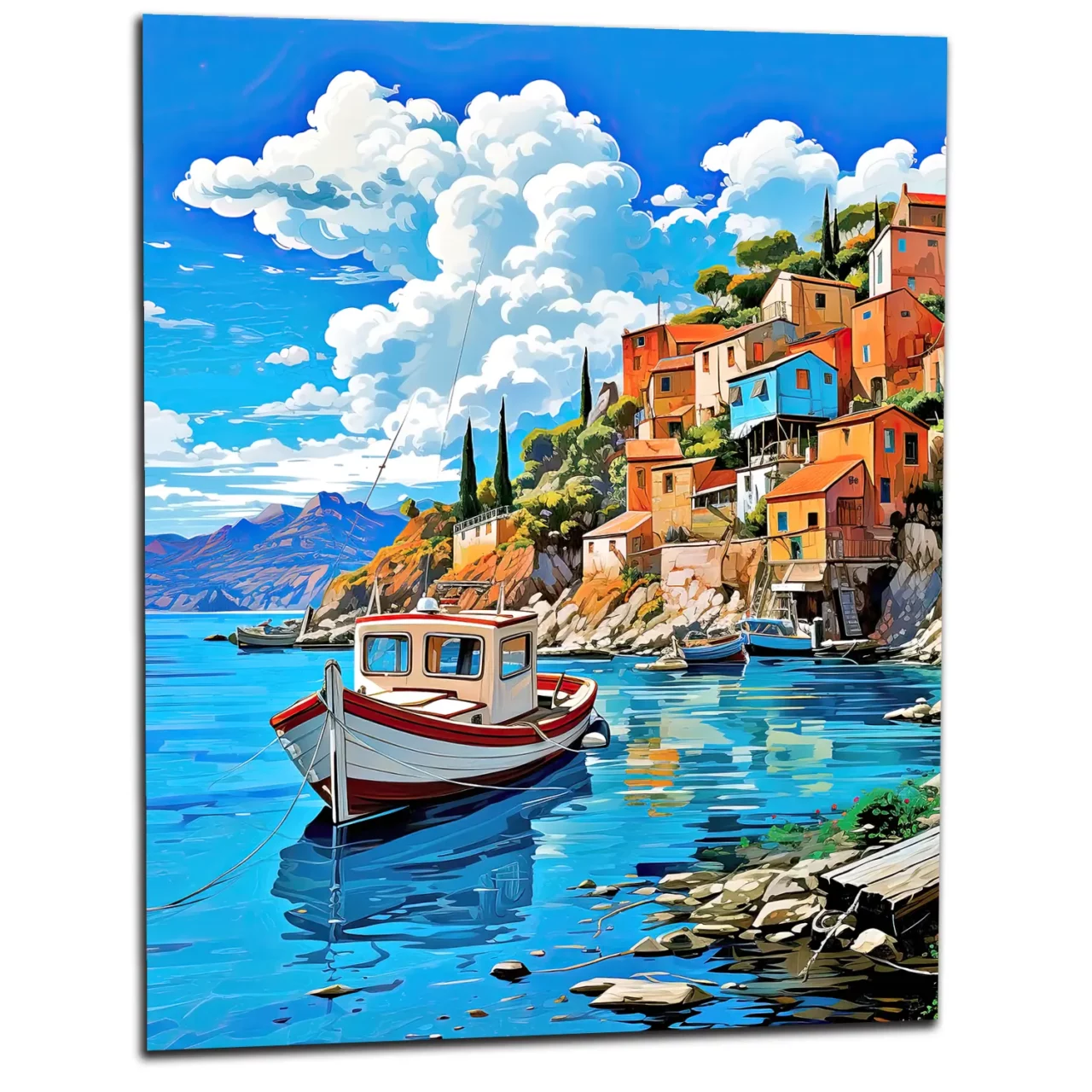 bateau sur le bord d'assos en grèce