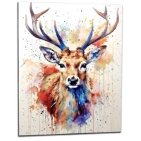Cadre Portrait de chevreuil peinture aquarelle portrait de chevreuil peinture aquarelle